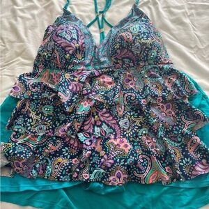 Catalina Teal Swimwear tankini and swim skort